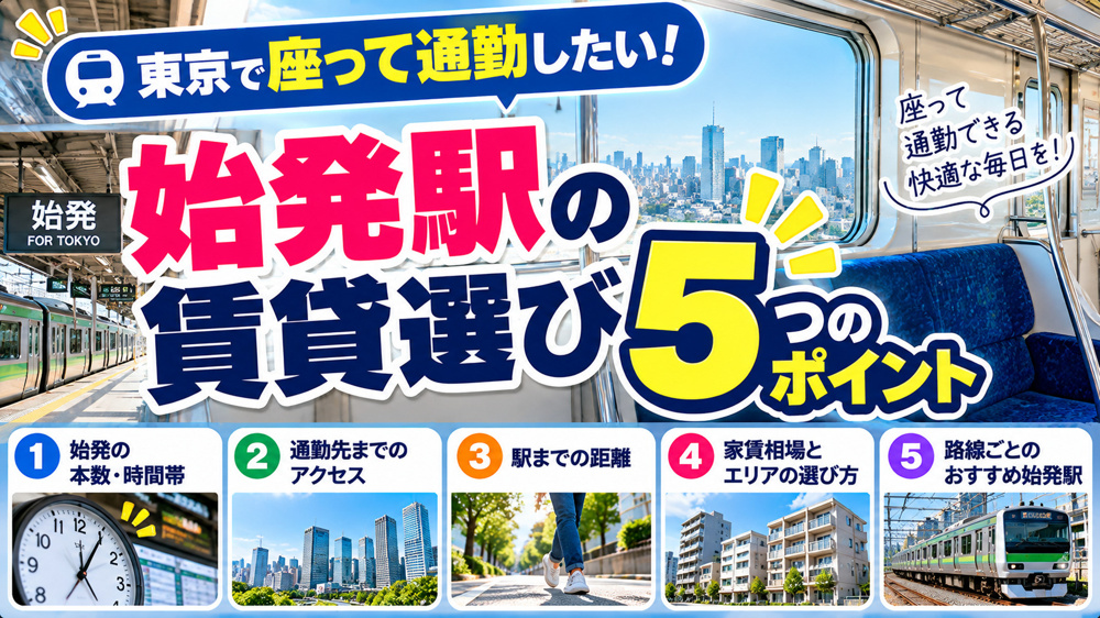 始発駅から座って通勤したい人向けの賃貸選び｜始発の条件も確認の画像