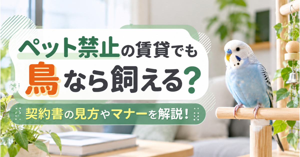 ペット禁止の賃貸でも鳥なら飼える？契約書の見方やマナーを解説！