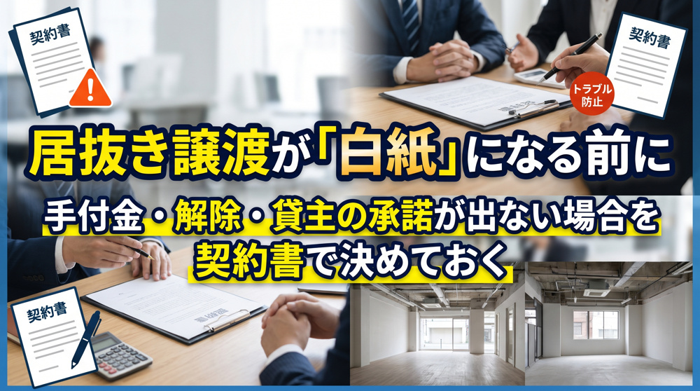 「居抜き譲渡が白紙に」前に決める手付金と解除の線引きの画像