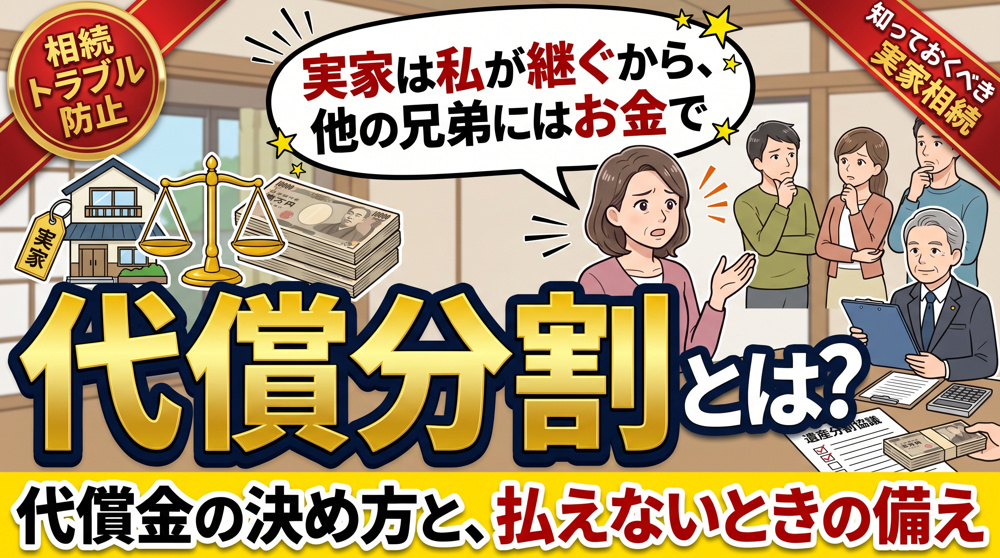 「代償分割」とは？実家を継ぐ人が払う代償金の決め方の画像