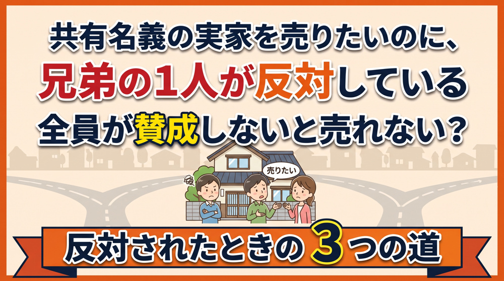 「実家の売却に兄弟が反対」共有名義の家は売れる？の画像