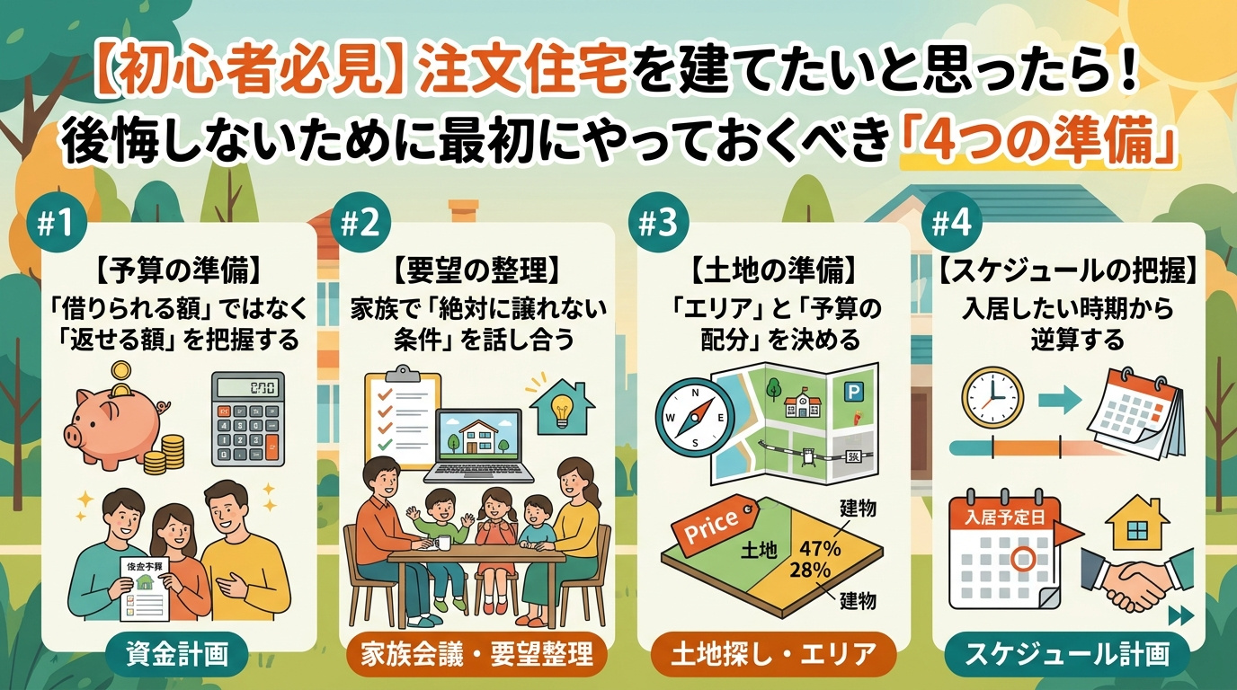 注文住宅を建てたいと思ったら！後悔しないために最初にやっておくべき「4つの準備」【高崎不動産情報ライブラリー】の画像