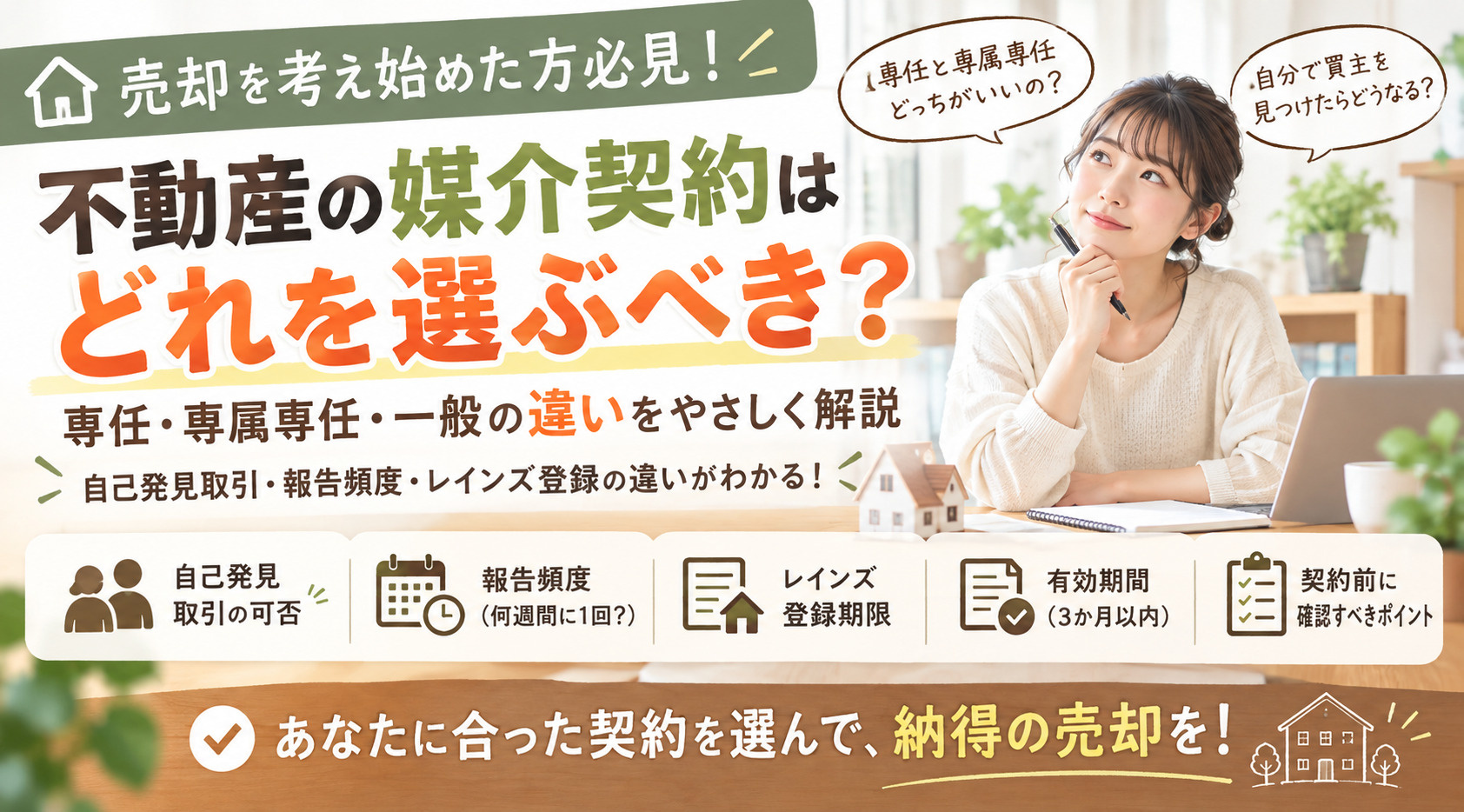 専任媒介と専属専任媒介の違いは?東大阪の売却で選ぶ基準|リノベスト不動産の画像
