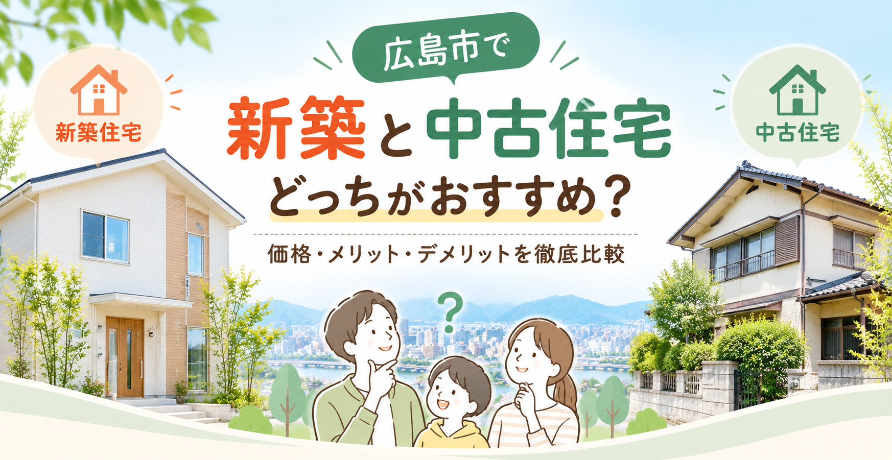 新築と中古住宅どっちがおすすめ?価格・メリット・デメリットを徹底比較【広島市】の画像