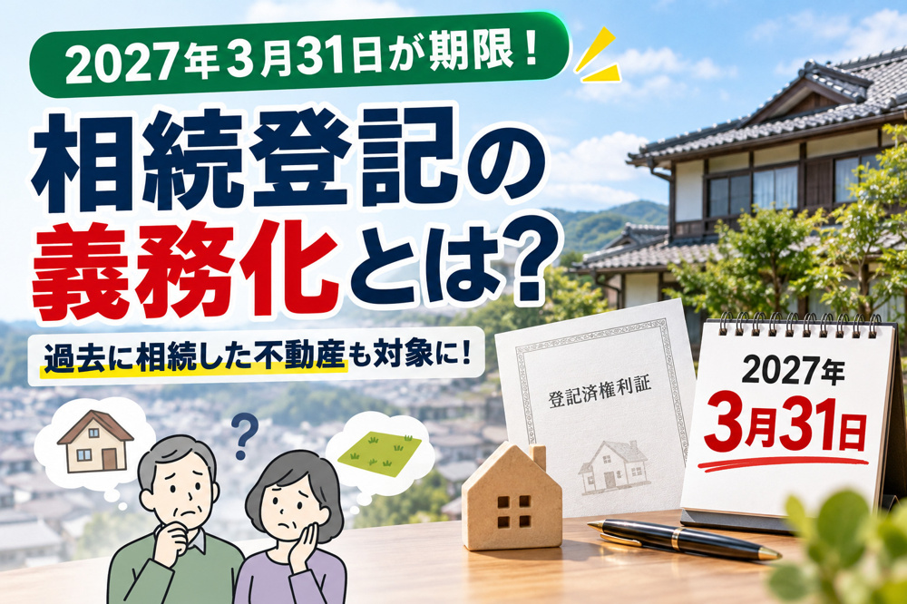【2027年3月31日が期限！】相続登記の義務化とは？過去に相続した不動産も対象に！の画像