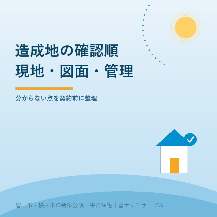 造成地の見学後、図面と管理範囲を確認する順番