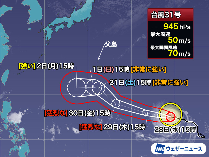 台風31号の画像