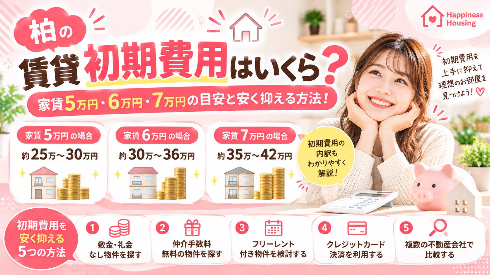 柏の賃貸初期費用はいくら？家賃5万円・6万円・7万円の目安と安く抑える方法！の画像