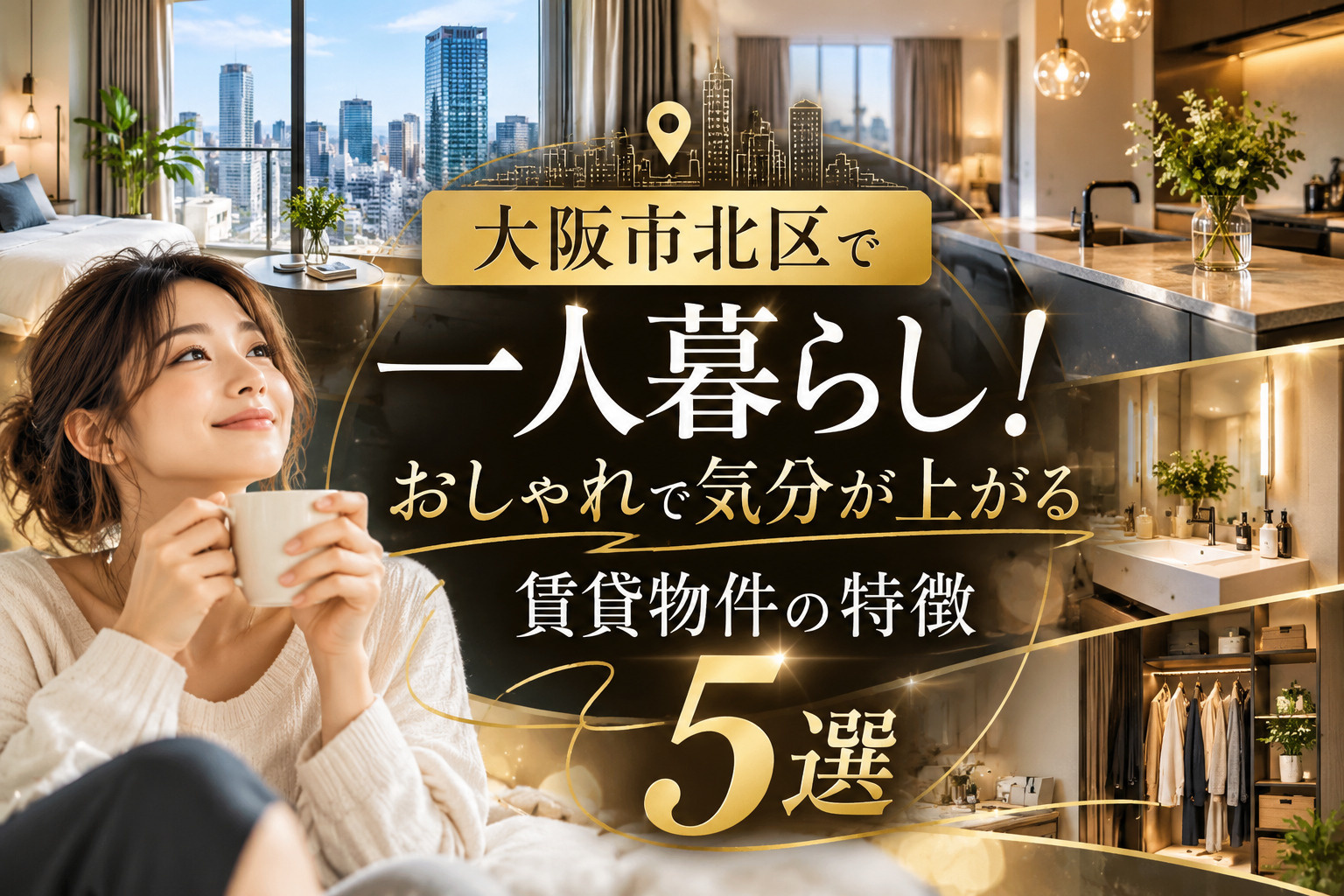 大阪市北区で一人暮らし!おしゃれで気分が上がる賃貸物件の特徴5選の画像
