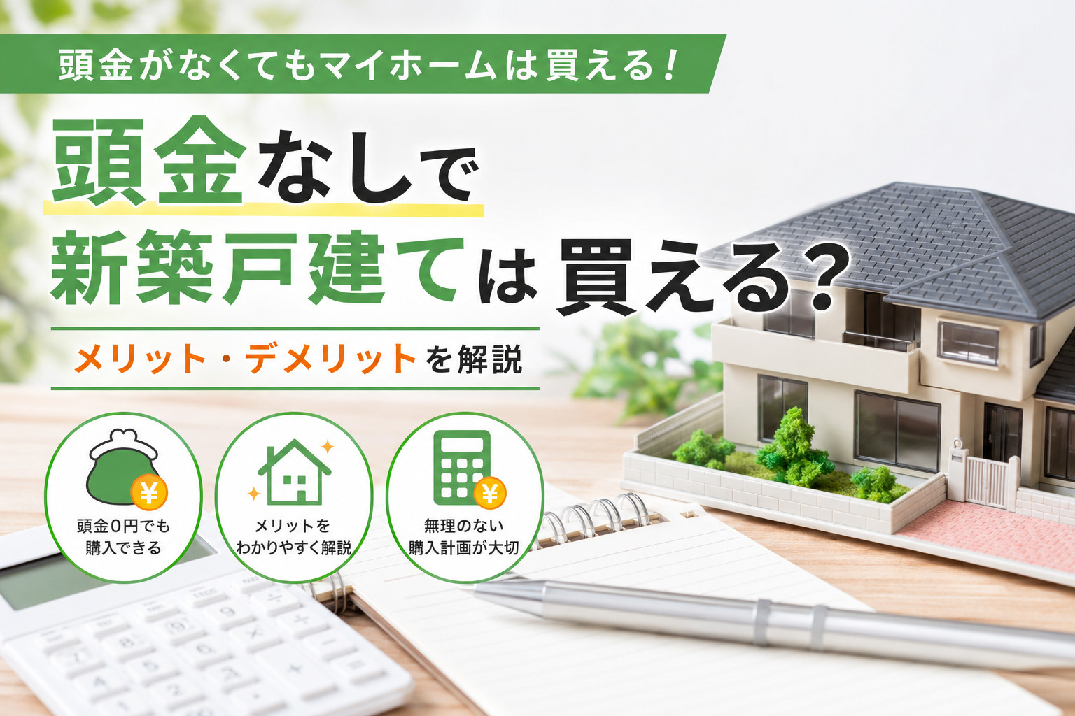 頭金なしで新築戸建ては買える?メリット・デメリットを解説の画像