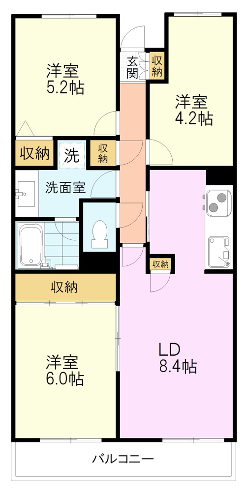 クレールメゾン203号室間取り