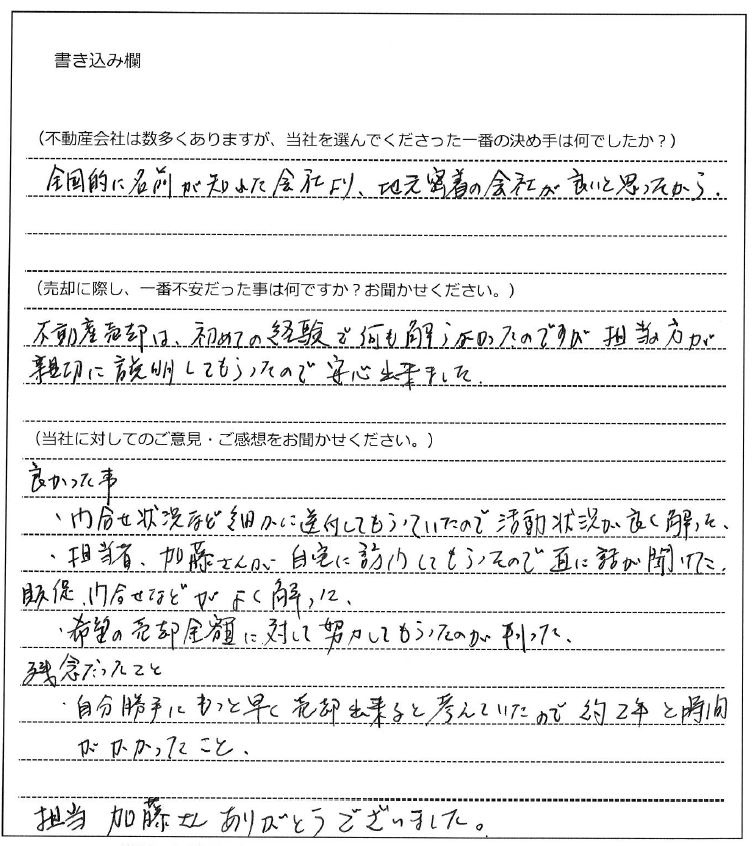 文田 裕司様(仮名)【売却】の画像