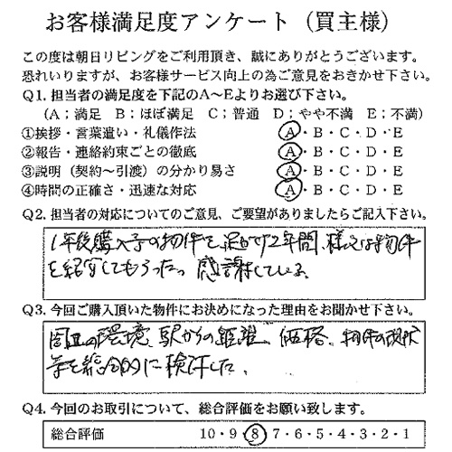 物件をご購入いただいたY.K様の画像