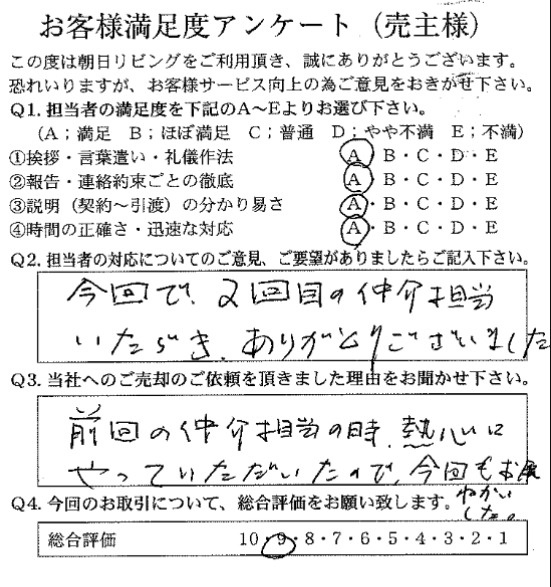 物件をご売却されたH.W様の画像