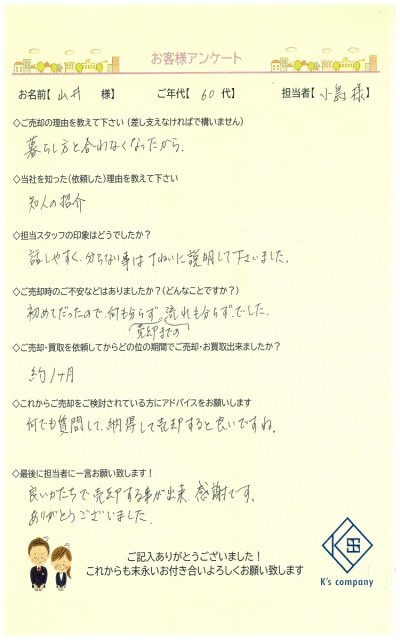 【ご売却】山井　様の画像