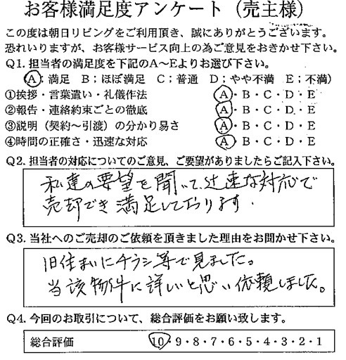 物件をご売却頂きました：M.I様の画像
