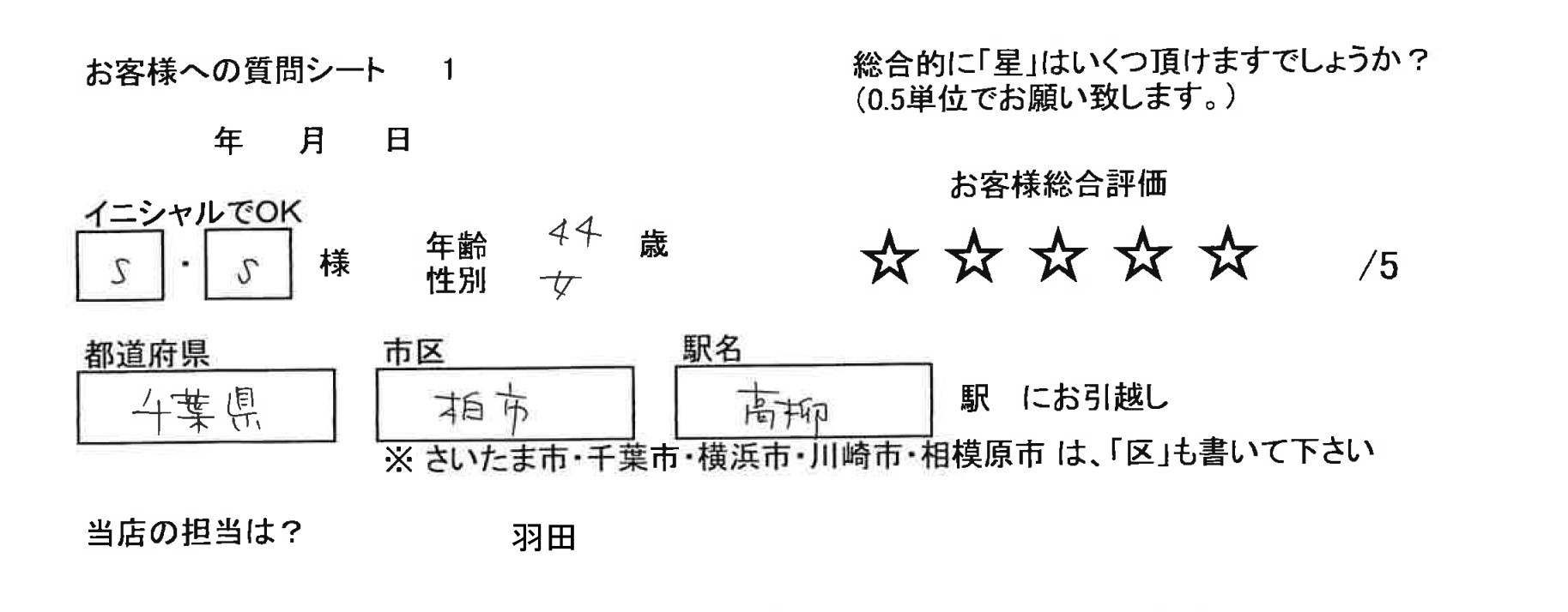 レインボーホーム西船橋店　S・S様　44歳　女性の画像
