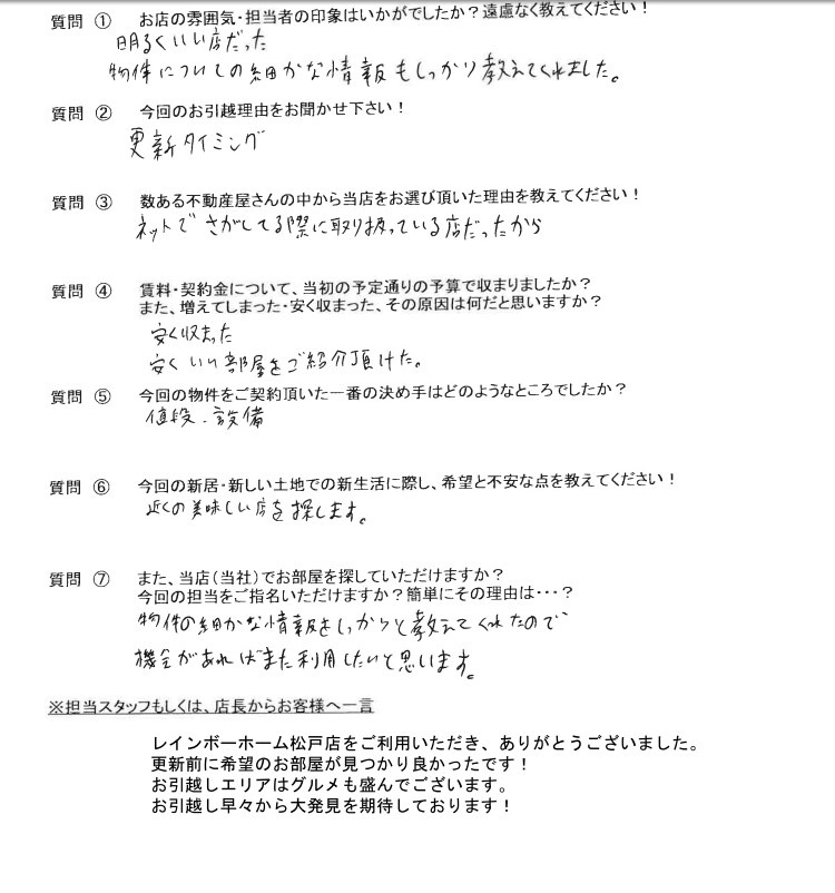 レインボーホーム松戸店　K・K様　31歳　男性の画像