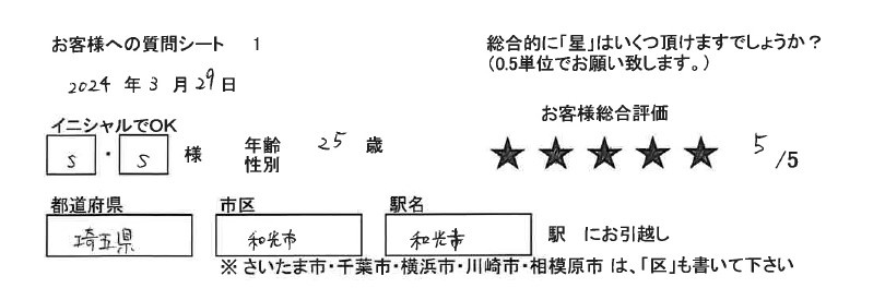 レインボーホーム和光市店　S・S様の画像
