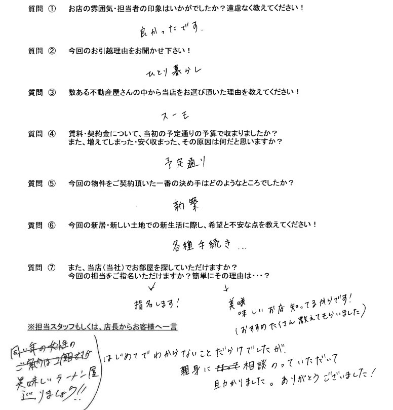 レインボーホーム松戸店　N・T様　22歳　女性の画像