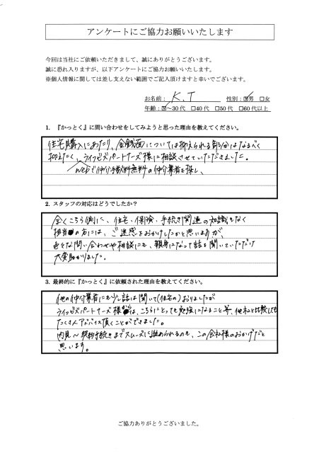 千葉県習志野市　K.T様　30代　男性の画像