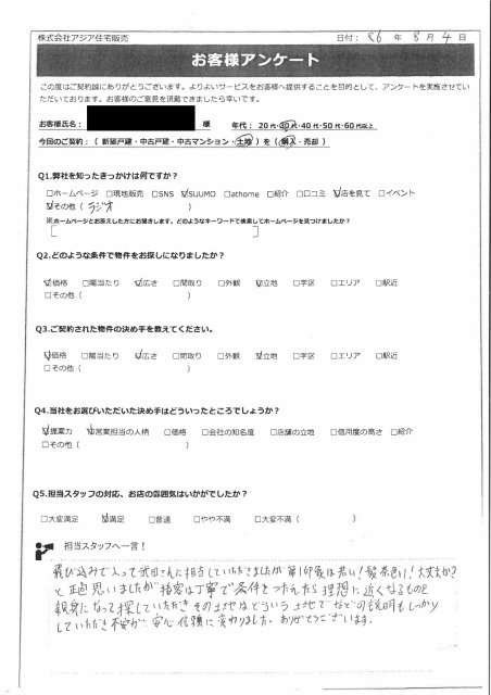 ご成約 川越市内の土地をご購入の W様の画像