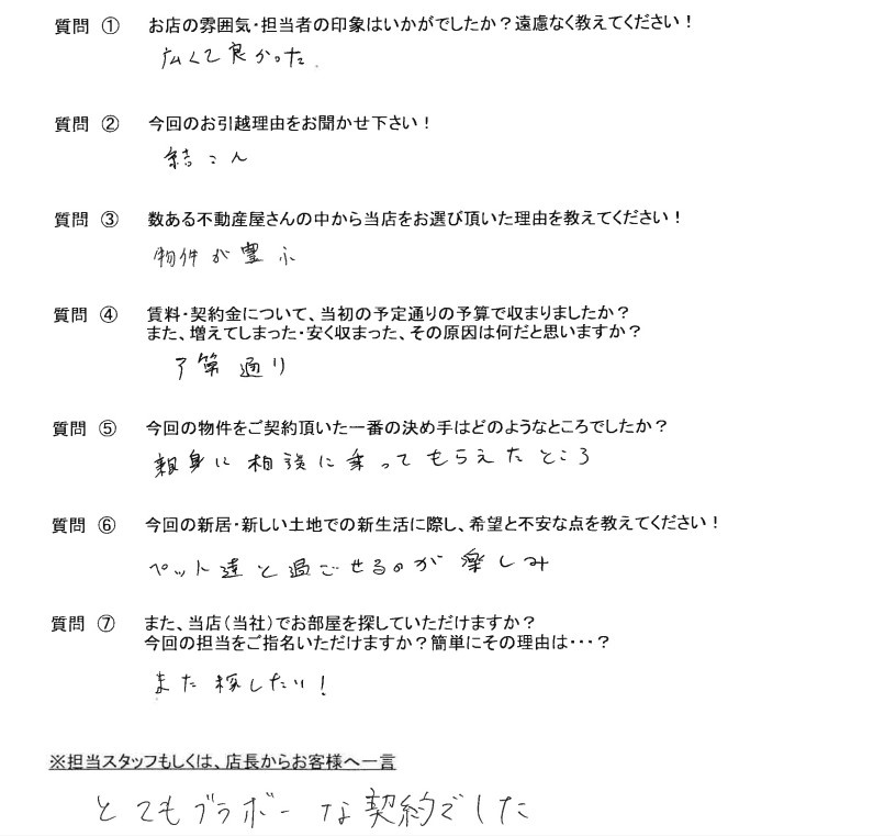 レインボーホーム柏店 K・H様 27歳 男性の画像