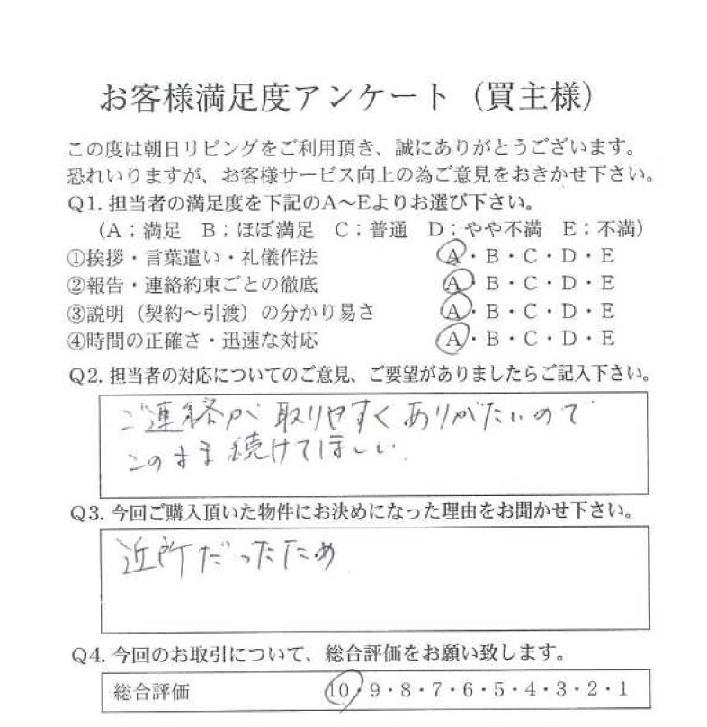 物件をご購入頂きました:M.I様の画像