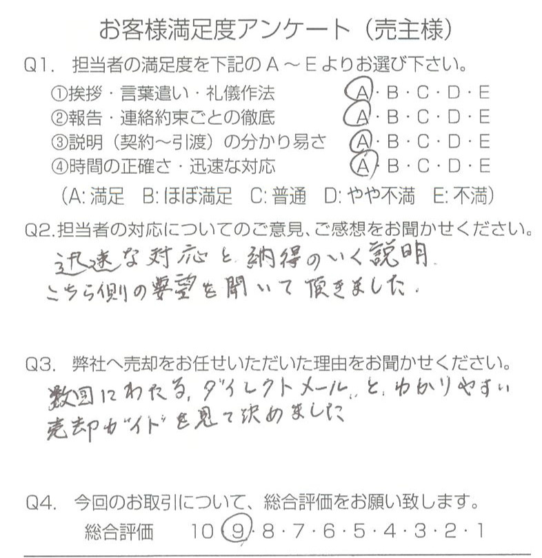 物件をご売却頂きました：K様の画像