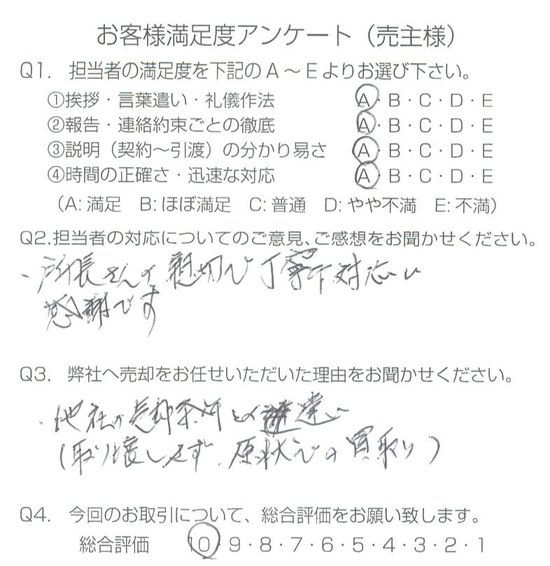 物件をご売却頂きました：S様の画像