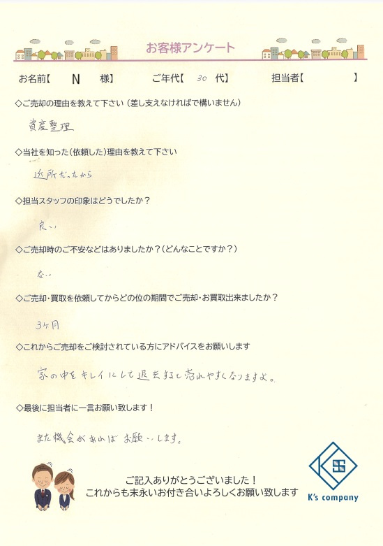 【ご売却】　N様の画像