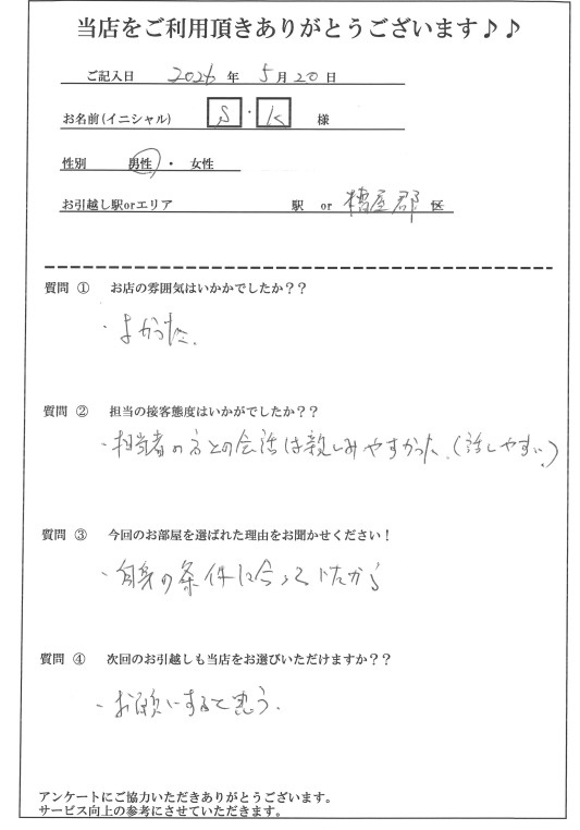 S・K様 糟屋郡へお引越しの画像