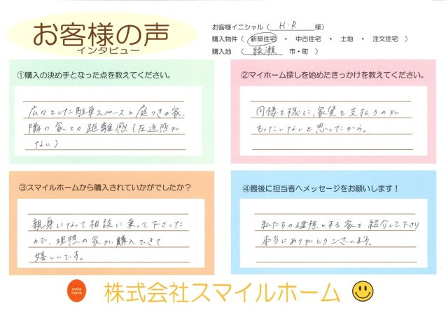 綾瀬市【新築戸建】H.R様の画像