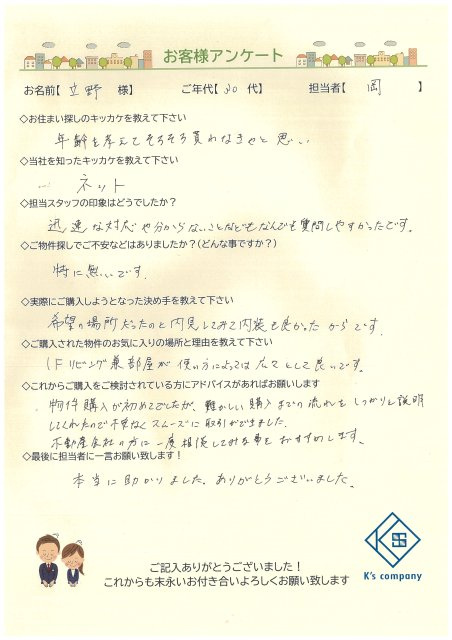 【ご購入】　立野様の画像