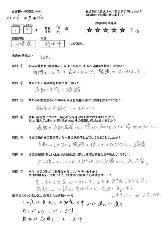 レインボーホーム松戸店　I・Y様の画像