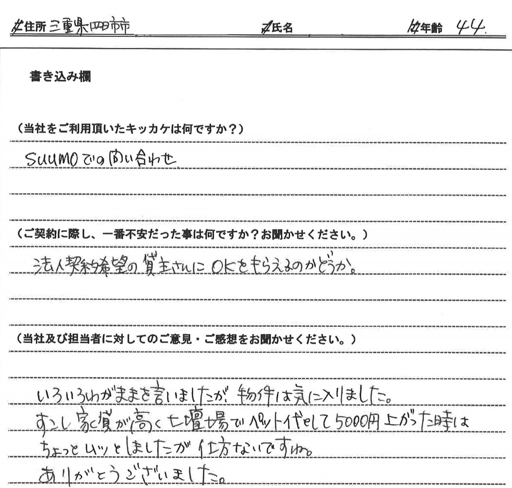 森 恵子(仮名)様 【賃貸】の画像
