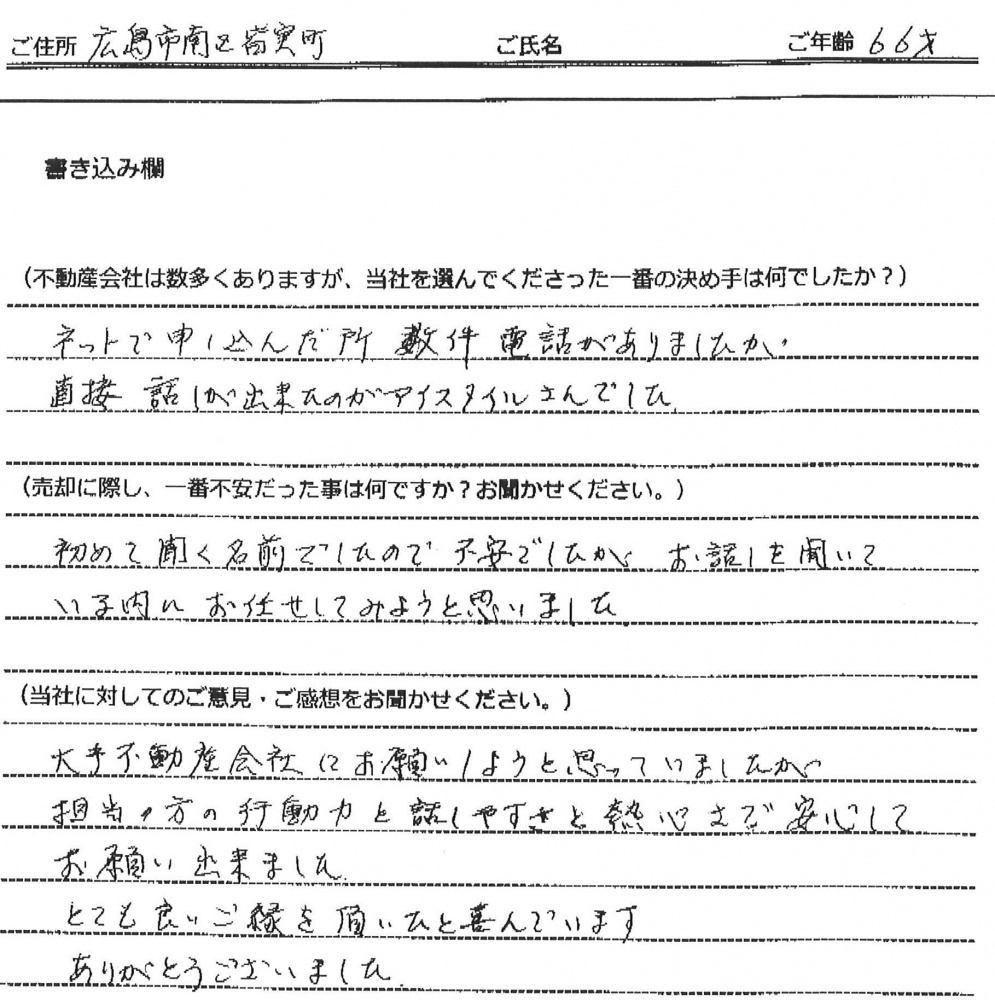 樋口 新司様(仮名) 【売却】の画像