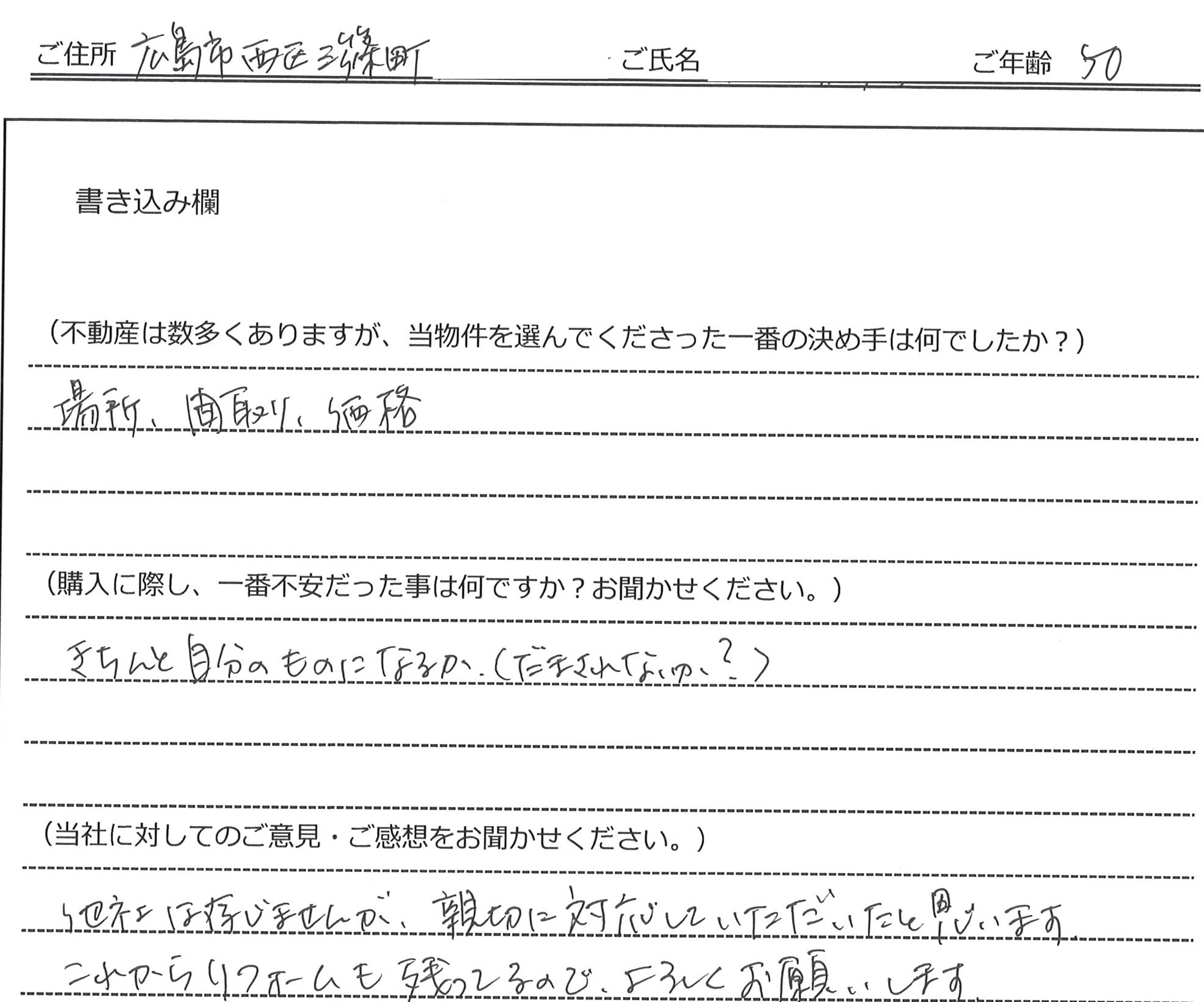 森安 由紀江様(仮名) 【購入】の画像