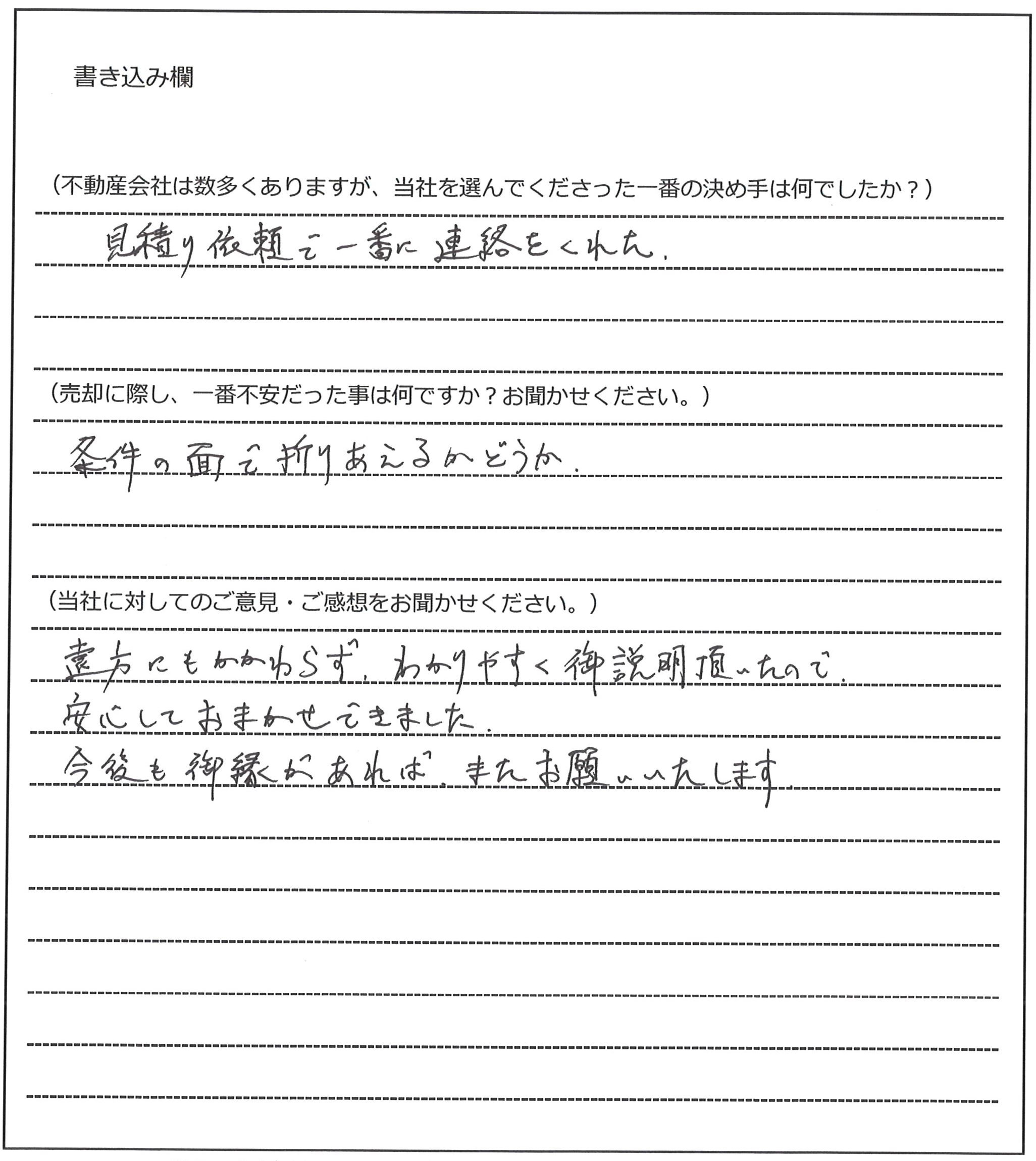 野中 基紀様(仮名)【売却】の画像