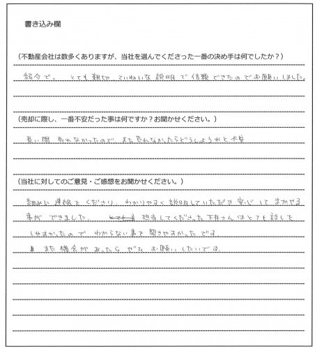 日浦 美希様(仮名)【売却】の画像