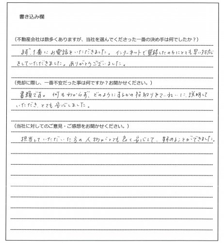 三川 恵利様(仮名)【売却】の画像