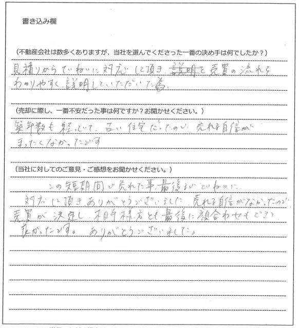 野口 果穂様(仮名)【売却】の画像