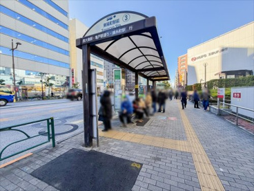 東陽町駅前バス停留所3つ(錦糸町行、新木場駅行、亀戸駅行）の画像1
