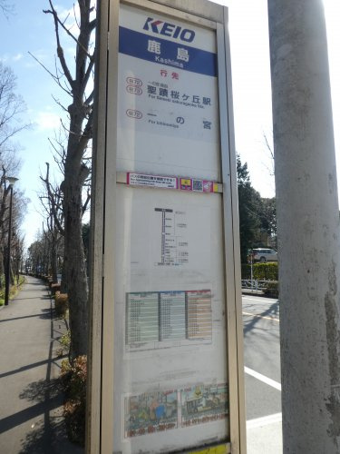 聖蹟桜ヶ丘駅行きの鹿島バス停